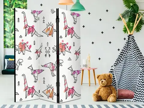 Paraván Origami Dinosaurs Dekorhome