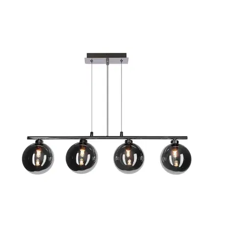 Závesná lampa SOMUL 4x20W G9 chrómové sklenené tienidlo 12 cm grafitové moderné elegantné svietidlo do obývačky jedálne do kuchyne pôvabné