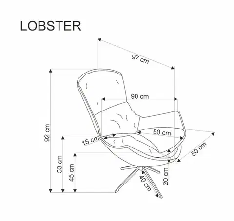Otočné kreslo LOBSTER Halmar