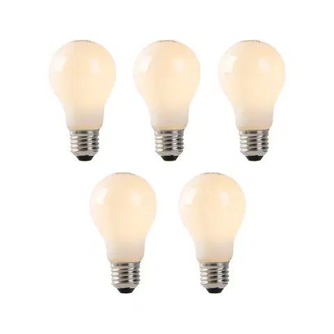 Sada 5 LED žiaroviek s opálovým sklom E27 1W 80lm 2200K