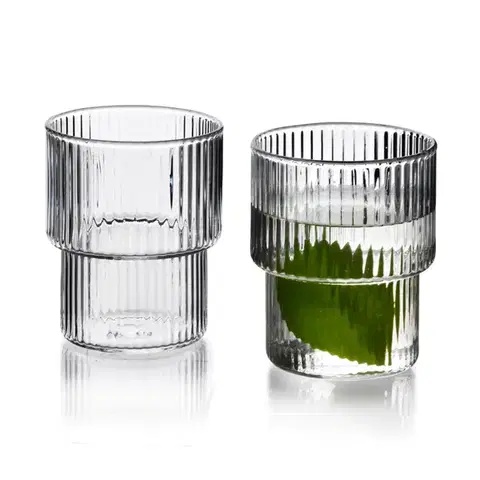 Súprava 4 ks pohárov ELLA STRIPES 320 ml číra
