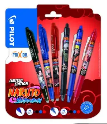 Pilot Sada Roller FriXion Ball+Clicker Naruto 6 ks, 0.7, blister, Mix farieb