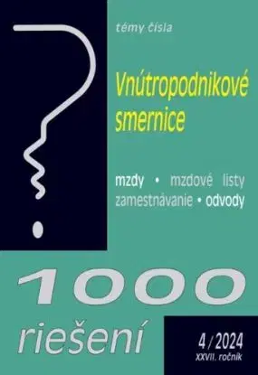1000 riešení 4 2024 - Vnútropodnikové smernice mzdové