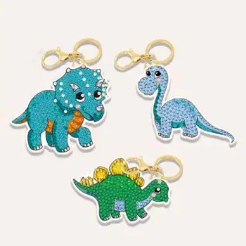Sada kľúčeniek Dinosaury vykladanie z diamantov