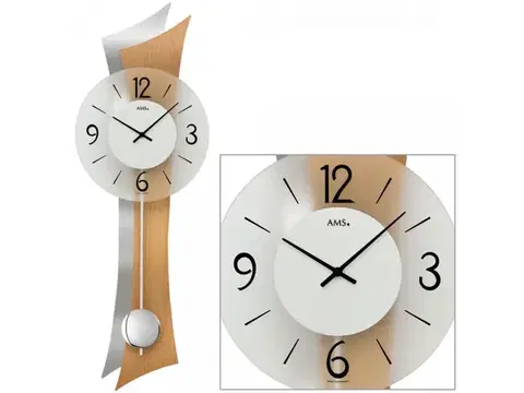 Kyvadlové nástenné hodiny 7425 AMS 70cm