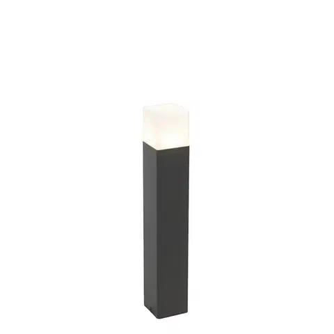 Stojaca vonkajšia lampa čierna s opálovým bielym tienidlom 50 cm - Denmark
