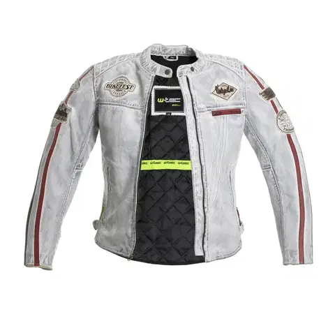 Dámska kožená moto bunda W-TEC Sheawen Lady White Farba biela, Veľkosť 3XL