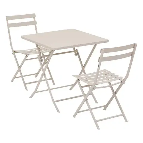 DEOKORK Záhradná kovová zostava SUNNY II. 1+2 (ivory)