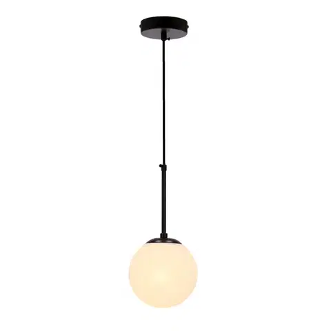Závesná lampa Pompei čierna E27 biele tienidlo 15cm
