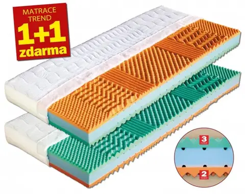Sendvičový matrac 1+1 zadarmo z bio peny MALAGA Dřevočal