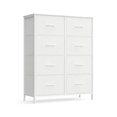 Komoda s látkovými zásuvkami Dopi 76,7 cm biela II