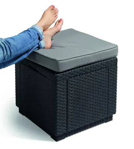 Záhradný taburet CUBE Allibert