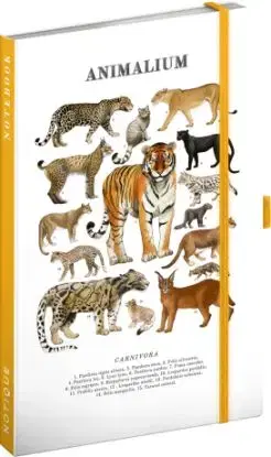 NOTIQUE Notes Animalium – Mačkovité šelmy, linkovaný, 13 x 21 cm