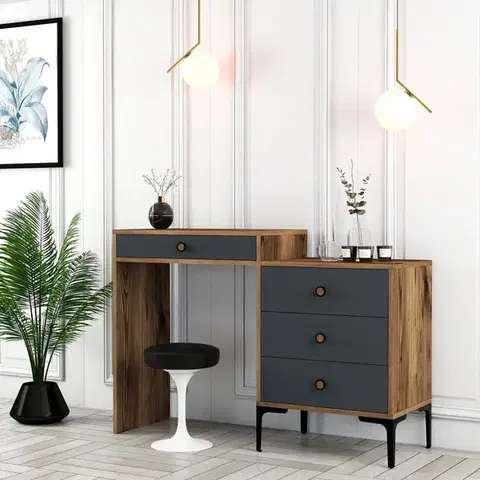 Toaletný stolík Lizbon 550 - Walnut, Anthracite