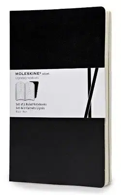 Zápisníky MOLESKINE Volant 2 ks linajkové čierne L