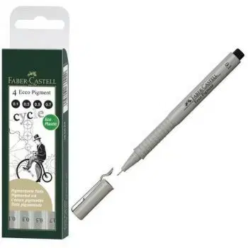 Popisovač Faber-Castell Ecco Pigment sada čierny 4 ks