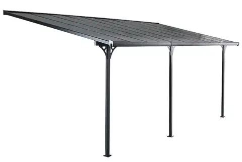 Pergola 618 x 305 cm (čierná+transparentní polykarbonát)
