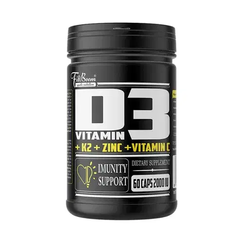 Vitamín D3,K2,Zinok,Vitamín C - FitBoom 60 kaps.