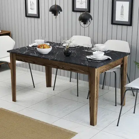 Jedálenský stôl Milan 518 - Walnut, Black