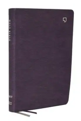 NET Bible, Large Print Thinline with Cross References, Purple Leathersoft, Comfort Print (Thumb Indexed) - Thomas Nelson