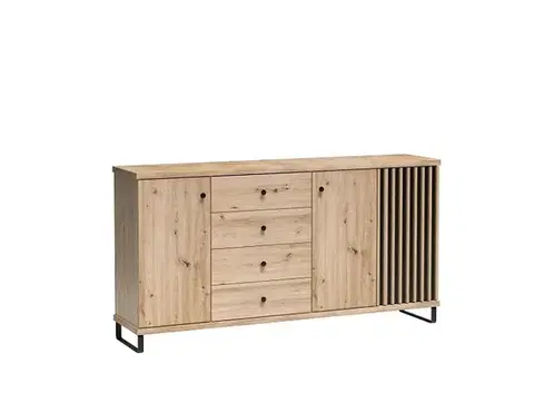 CAROLYN 20 široká komoda na nožičkách, dub artisan