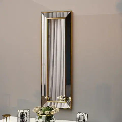 Dekoratívne nástenné zrkadlo Carlos 90x30 cm zlaté