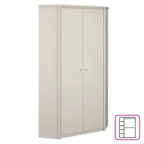 KONDELA Karos 2D rohová skriňa kašmír