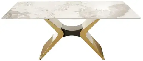 Jedálenský stôl Modig M40 180 cm zlatý/mramor
