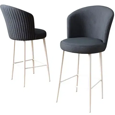 Bar Stool Set (4 Pieces) Alte - Anthracite, White