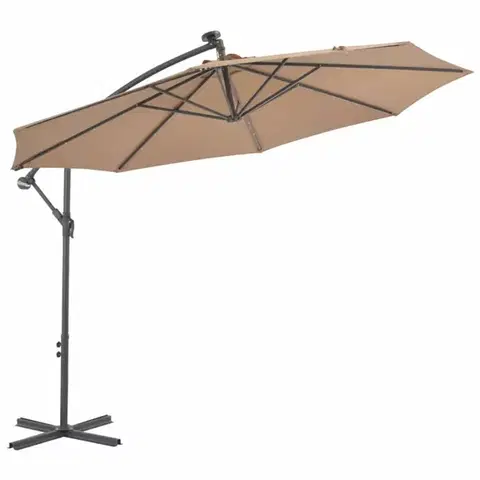 Konzolový slnečník s LED svetlami Ø 300 cm