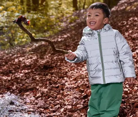 Reflexná detská prešívaná bunda