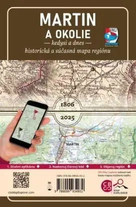 Porovnávacia mapa Martin a okolie - kedysi a dnes