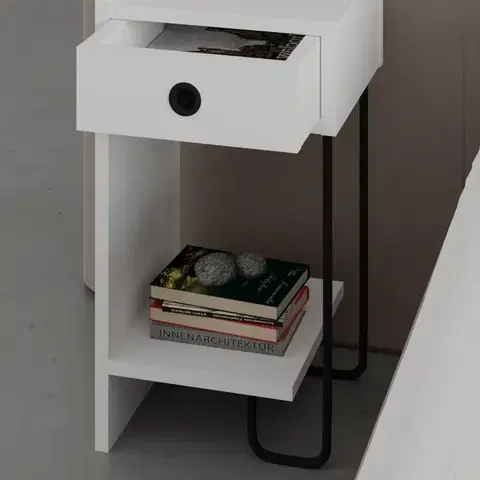 Nočný stolík Sirius Left - White v2