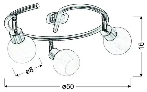Špirálová stropná lampa 3X40W G9 saténový chróm ALABASTER