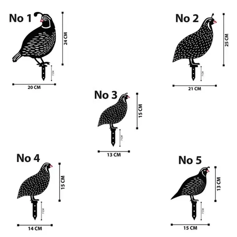 Súprava dekoratívnych kovových doplnkov do záhrady Quails