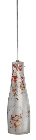 Stropná lampa fľaša závesná 1x60 biela/strieborná