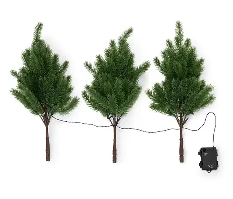 LED jedľové vetvičky, 3 ks