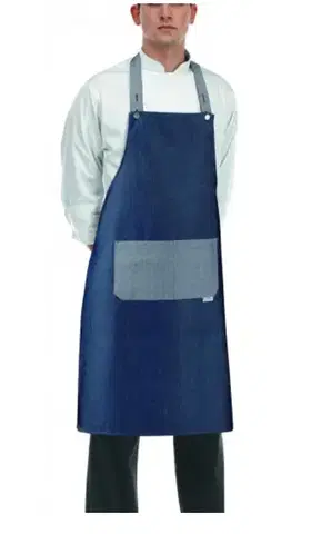 EGOCHEF Kuchárska zástera EGOchef ROCK ku krku s vreckom Jeans 70x90 cm