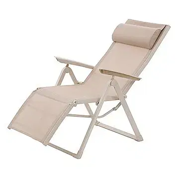 DEOKORK Hliníkové kreslo relaxačné MALTA (ivory)