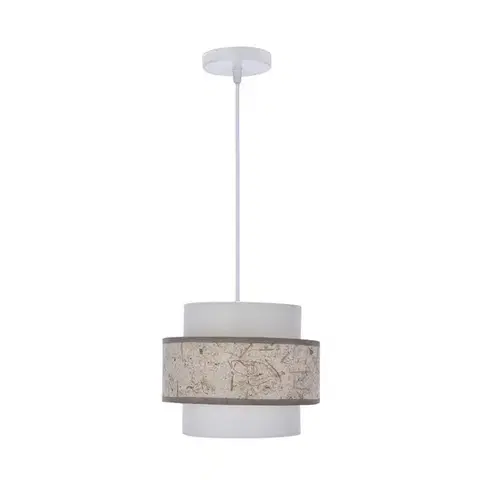 Závesná lampa Calmi biela 1x40W e27 tienidlo biela+béžová