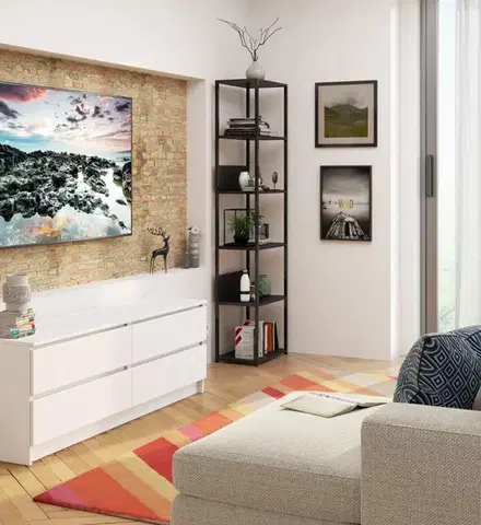 Regál LOFT 50 cm čierny