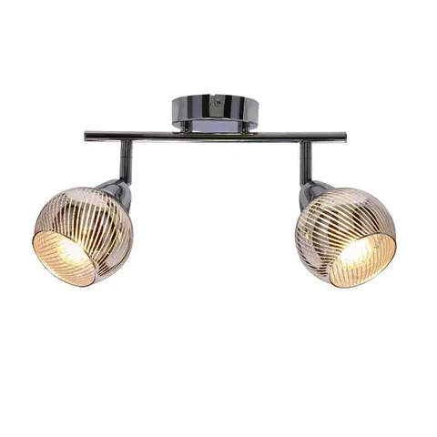 Stropná lampa Virginia s chrómovým pásikom, zrkadlové tienidlo e14