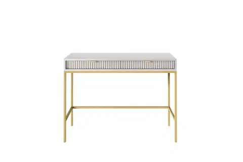 Toaletný stolík Nova 104 cm sivý/zlatý