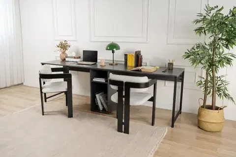 Písací stôl Twin Study Desk - Anthracite, Black