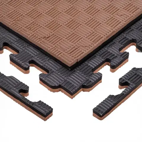 Puzzle tatami podložka inSPORTline Sazegul 100x100x2 cm Farba šedo-čierna, vzor 5 prúžkov