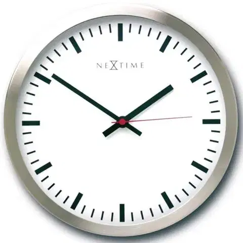 Hodiny na stenu Nextime Stripe White 34cm