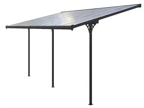 Pergola 557 x 305 cm (čierna + šedý polykarbonát)