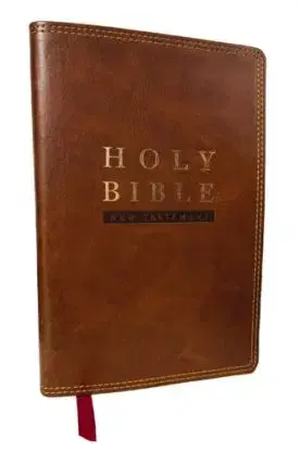 NKJV Super Giant Print New Testament, Brown Leathersoft, Red Letter, Comfort Print - Thomas Nelson