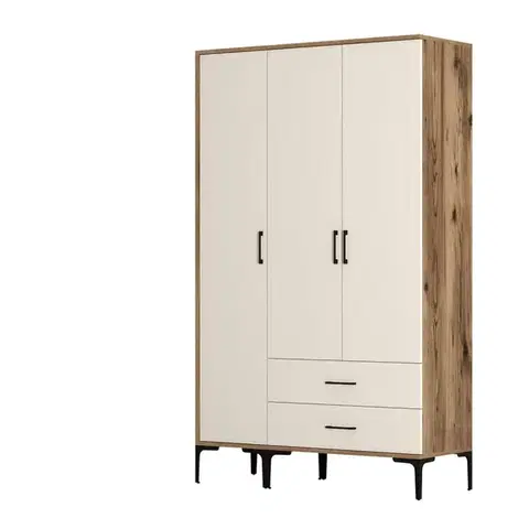 Šatníková skriňa Kumsal ST - Walnut, Cream