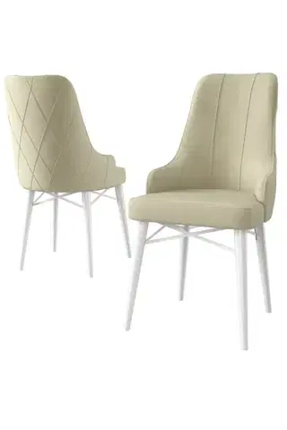 Súprava stoličiek (2 kusy) Neta - Cream, White